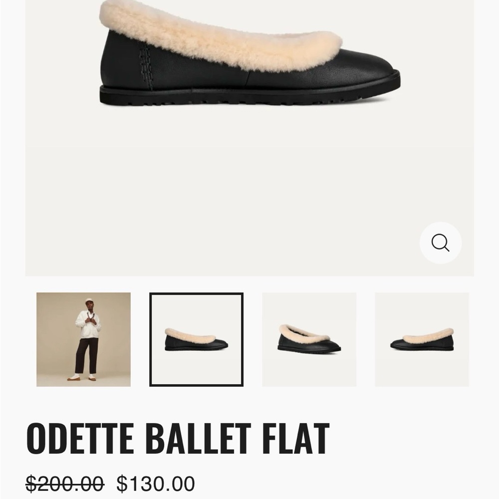 Odette Black Ballet Flat with Cream Trim